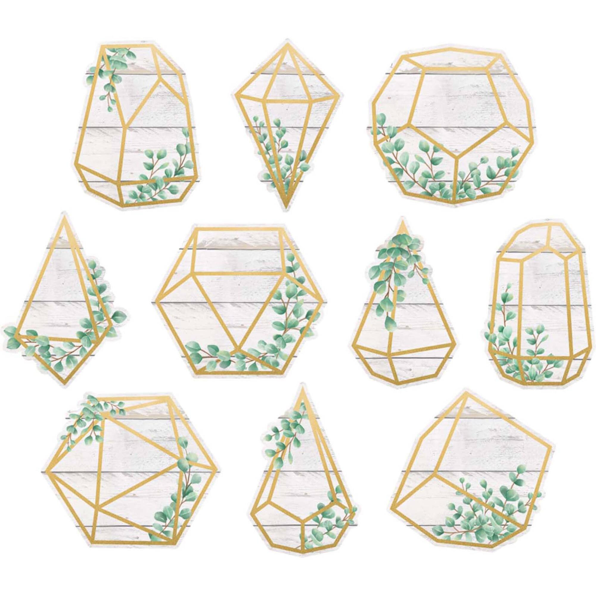 Teacher Created Resources Eucalyptus Geometric Terrarium Accents, 3 Packs of 30